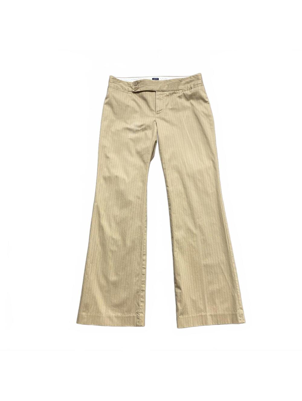 VTG Y2K GAPSTRETCH Modern Fit Flare Pants – Khaki Pinstripe – Size 6R